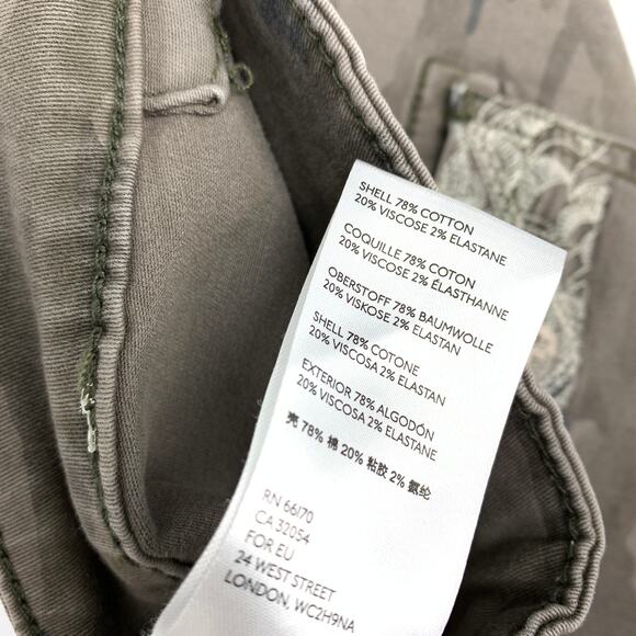 Anthropologie Women's Sz 28 Utility Pants Camouflage Slim Straight Leg - Picture 8 of 8